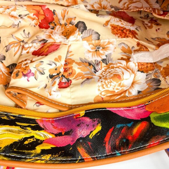 Yellow Patent Leather Quilted Tote Bag Owl Embroidery - Picture 5 of 7